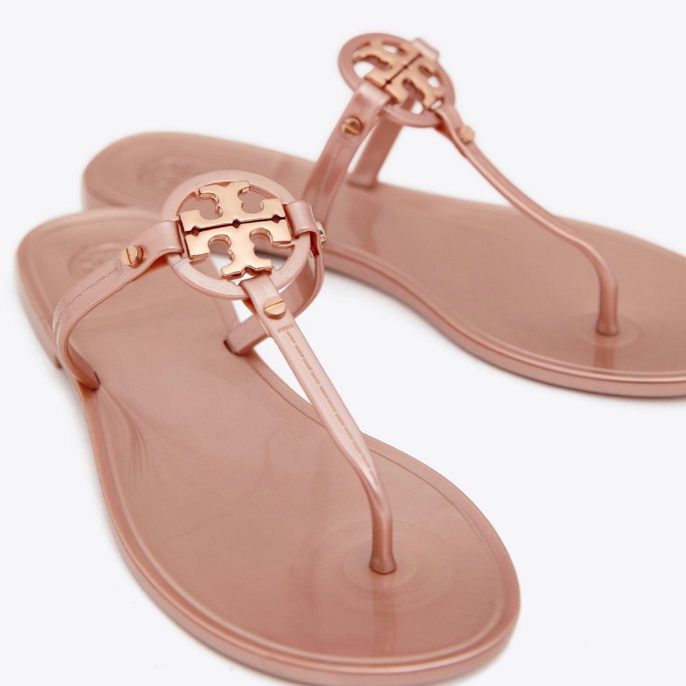 Tory Burch Mini Miller jelly thong sandals in Rose Gold